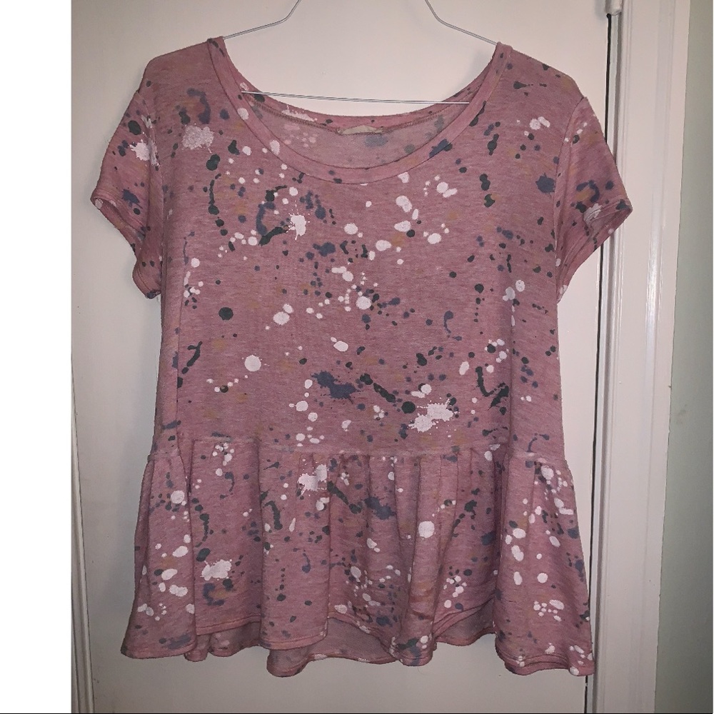Pink Paint Splatter Top